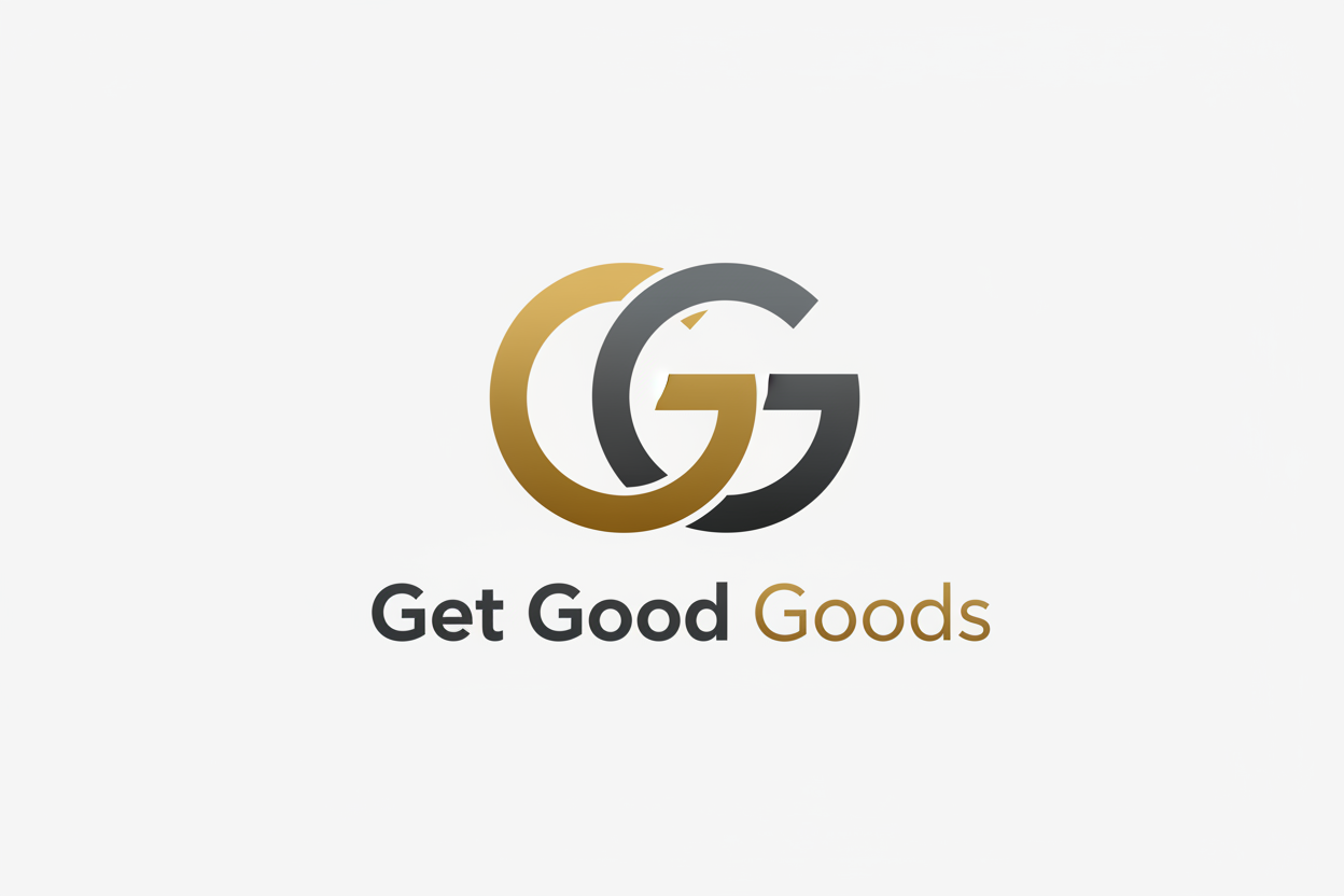 give me an image of a logo using the letter g 3 times it stands for get good goods